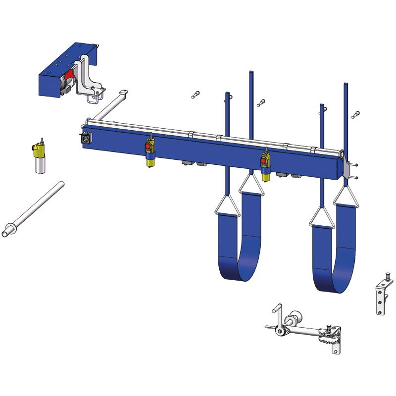 Electric hoof care kit for pneumatic crush with adjustable sides - 4 gates