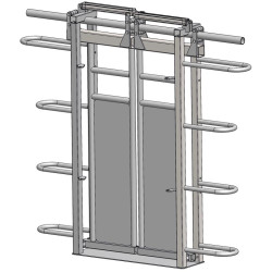 Pneumatic double-panel stop gate