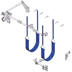 Complete front and rear manual hoof care kit for crush with fixed width sides - 4 gates