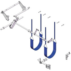 Complete front and rear manual hoof care kit for crush with adjustable sides - 4 gates