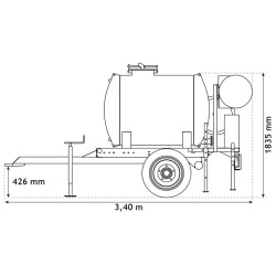 Water bowsers on trailers for green spaces 890 L