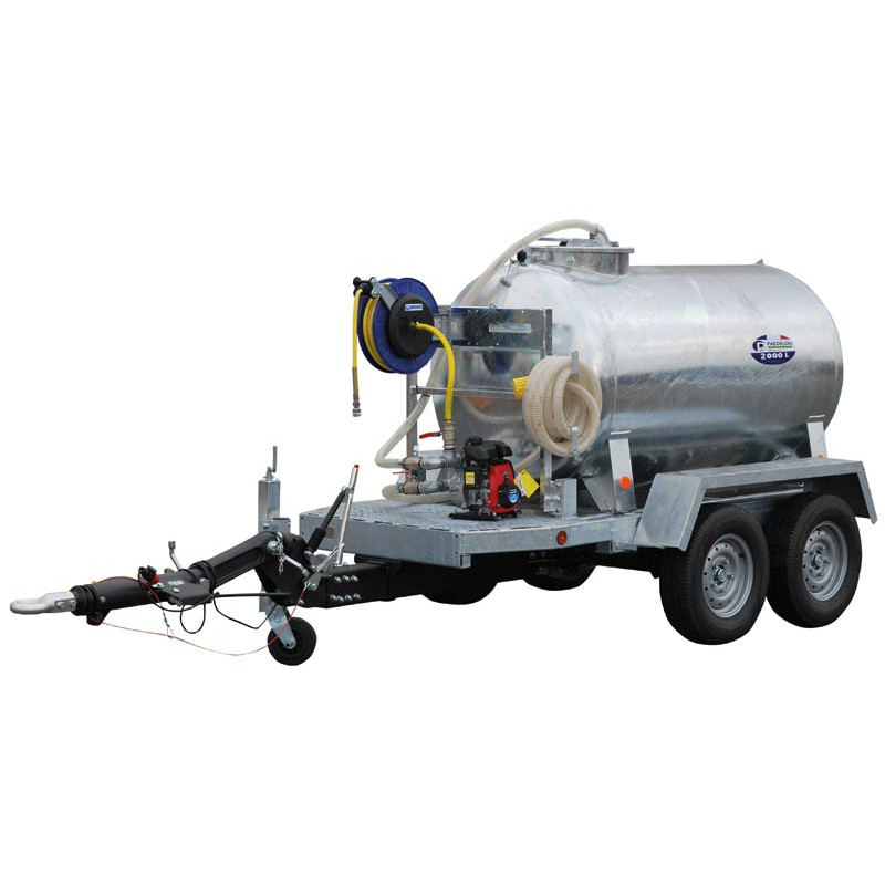 Water tank trailer 2000 litres green spaces - Road 90km/h - PTC 3.5 T