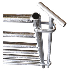 Extendible tubular handling hurdle with hinge pin