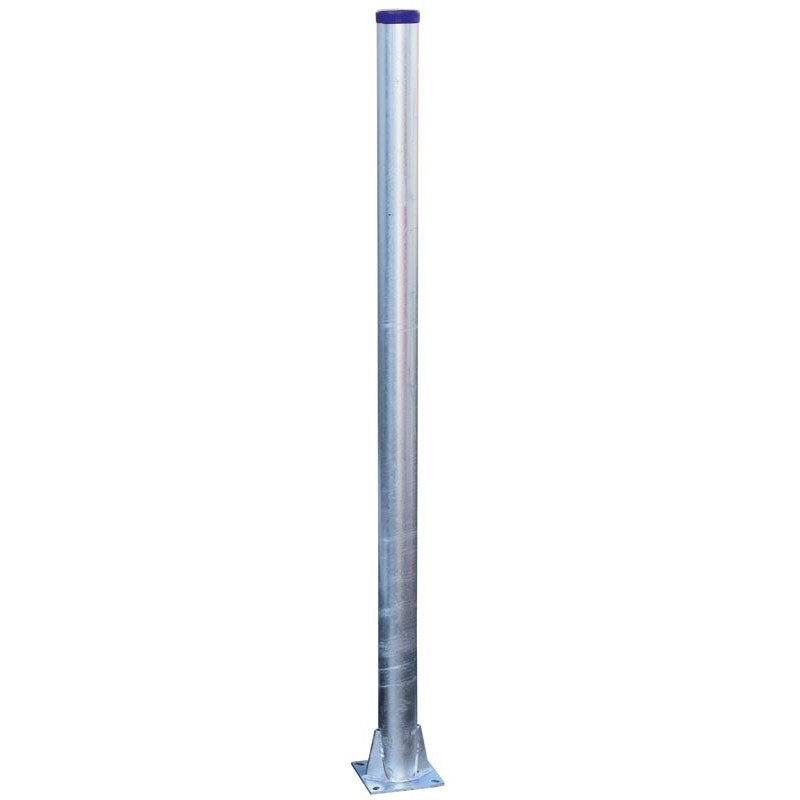 Ø 102 mm bared reinforced post on plate - H. 1.98 m - Thick. 5 mm