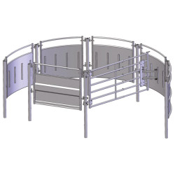 Semi-circular module with circular forcing area and posts to be embedded