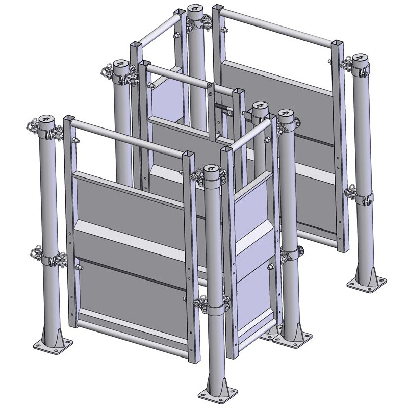 Race entry module with posts on plates